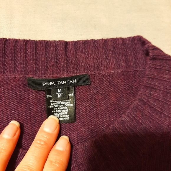 Pink Tartan Wool and Beaded Top - Picture 3 of 4